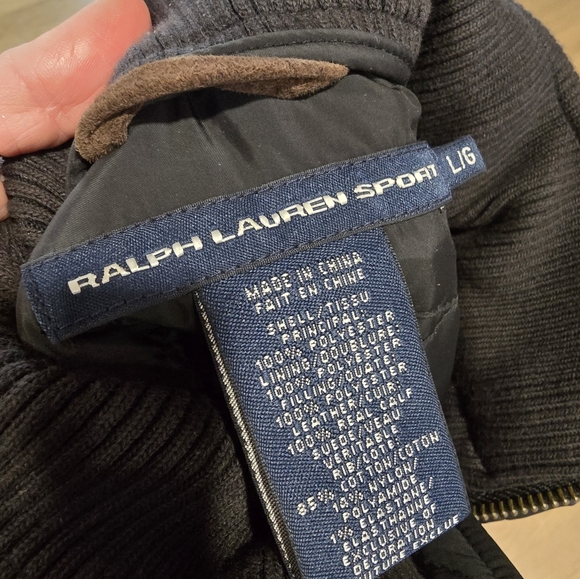 Ralph Lauren Navy Quilted Vest with Brown Accents - Picture 5 of 8